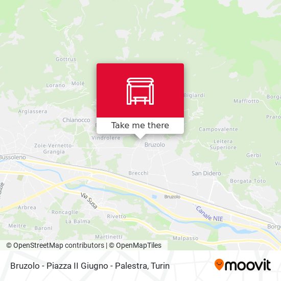 Bruzolo - Piazza II Giugno - Palestra map