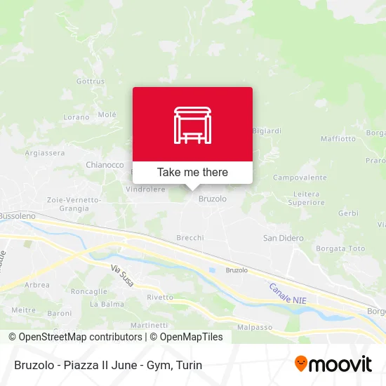 Bruzolo - Piazza II June - Gym map