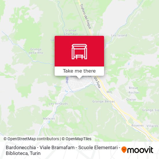 Bardonecchia - Viale Bramafam - Scuole Elementari - Biblioteca map