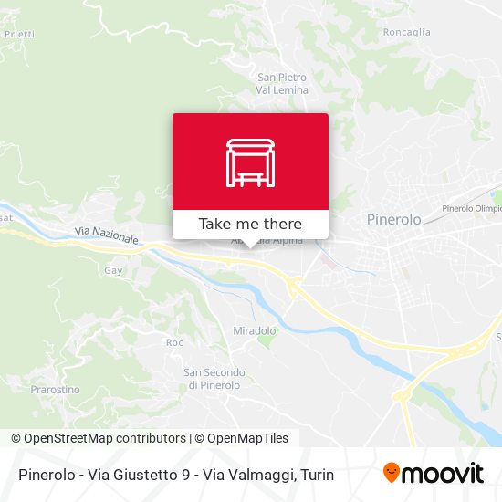 Pinerolo - Via Giustetto  9 - Via Valmaggi map