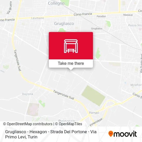 Grugliasco - Hexagon - Strada Del Portone - Via Primo Levi map