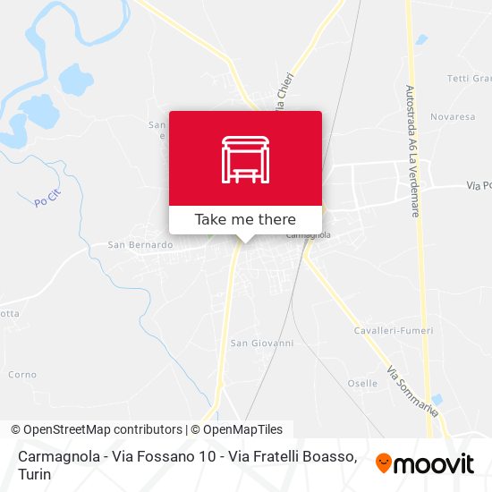 Carmagnola - Via Fossano  10 - Via Fratelli Boasso map