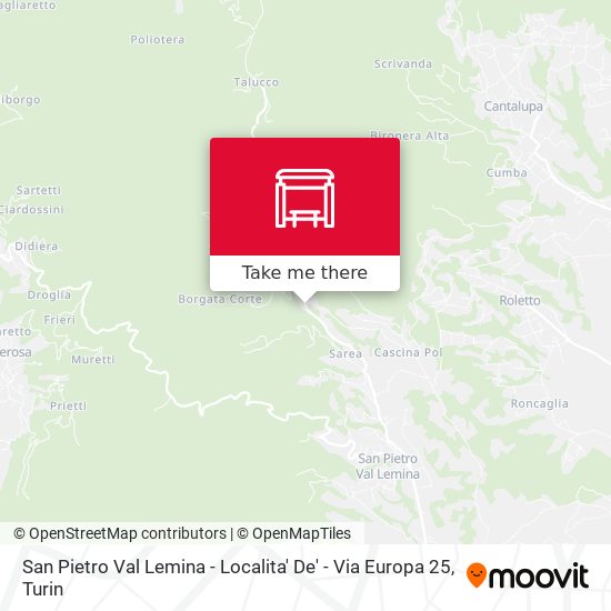 San Pietro Val Lemina - Localita' De' - Via Europa  25 map