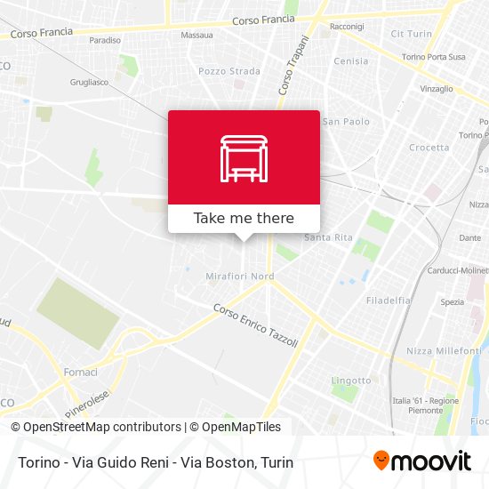Torino - Via Guido Reni - Via Boston map