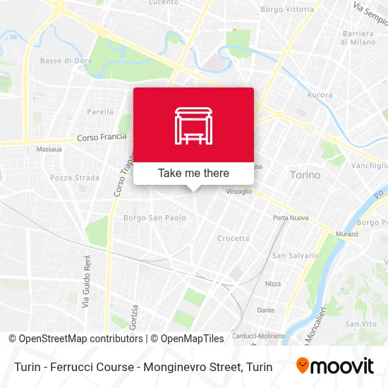 Turin - Ferrucci Course - Monginevro Street map