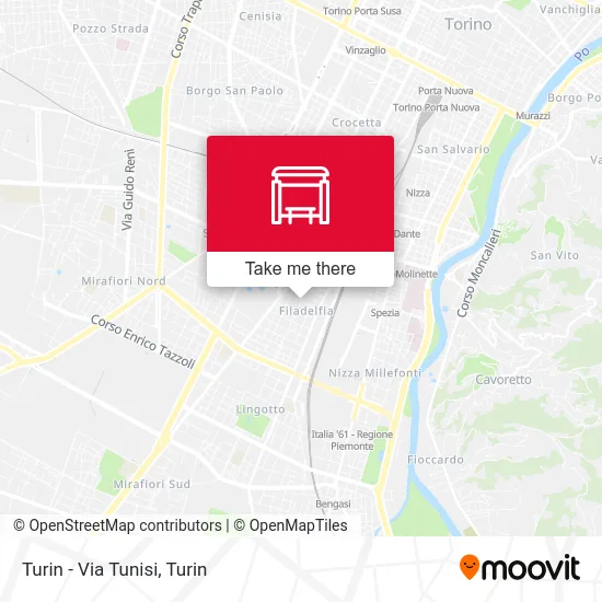 Turin - Via Tunisi map