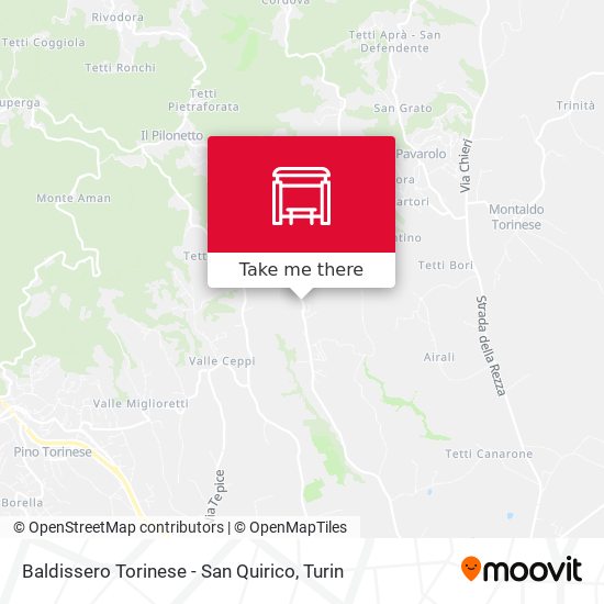 Baldissero Torinese - San Quirico map