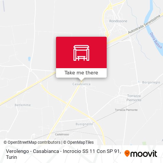 Verolengo - Casabianca - Incrocio SS 11 Con SP 91 map