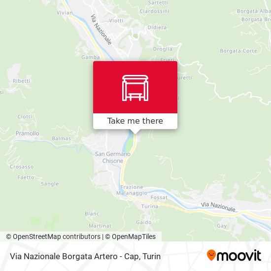 Via Nazionale Borgata Artero - Cap map