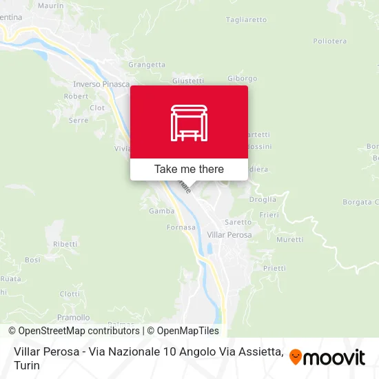 Villar Perosa - National Street 10 Corner Assietta Street map