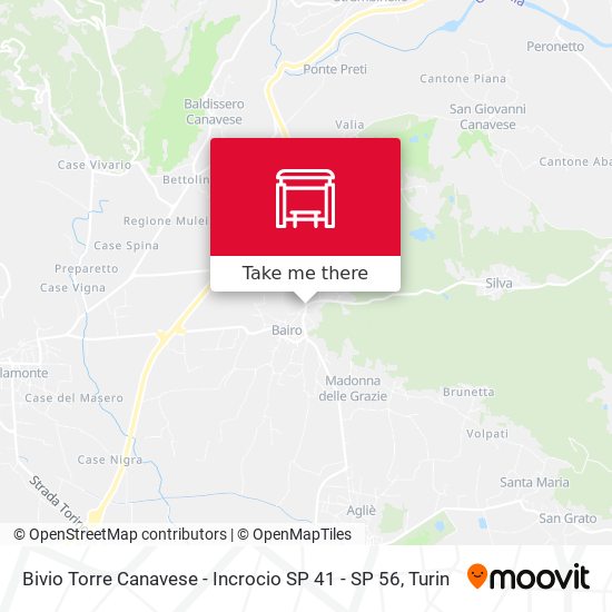 Bivio Torre Canavese - Incrocio SP 41 - SP 56 map