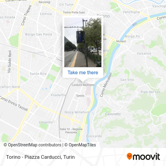 Turin - Carducci Square map