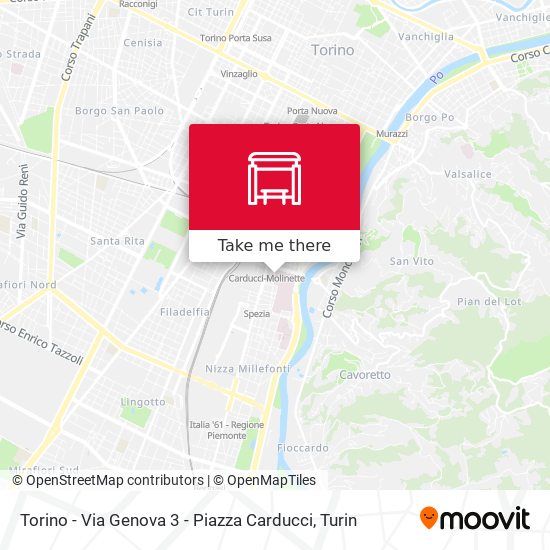 Torino - Via Genova  3 - Piazza Carducci map