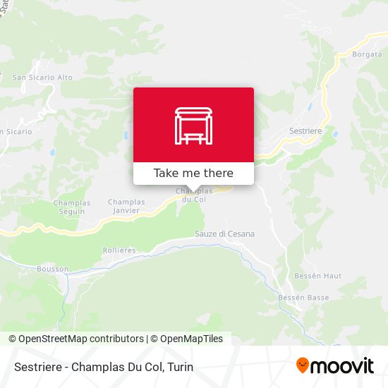 Sestriere - Champlas Du Col map