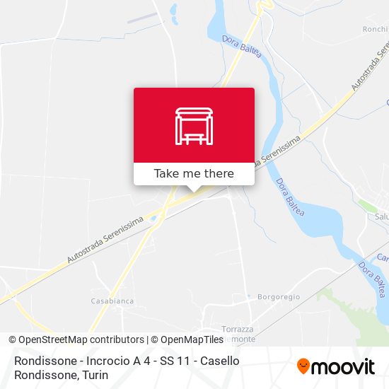 Rondissone - Incrocio A 4 - SS 11 - Casello Rondissone map