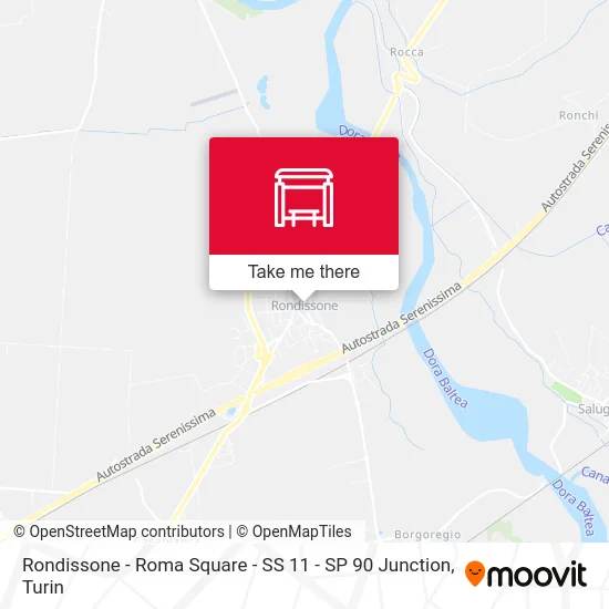 Rondissone - Roma Square - SS 11 - SP 90 Junction map