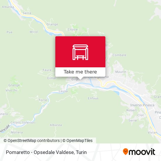 Pomaretto - Opsedale Valdese map