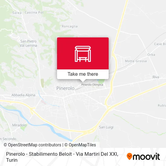 Pinerolo - Stabilimento Beloit - Via Martiri Del XXI map