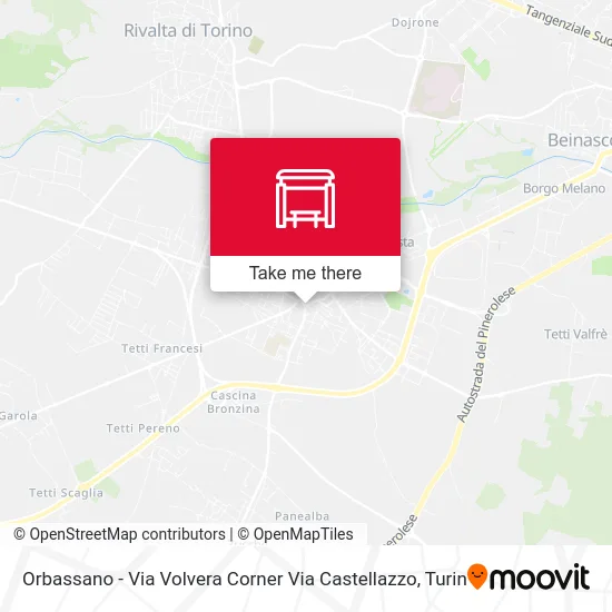Orbassano - Via Volvera Corner Via Castellazzo map