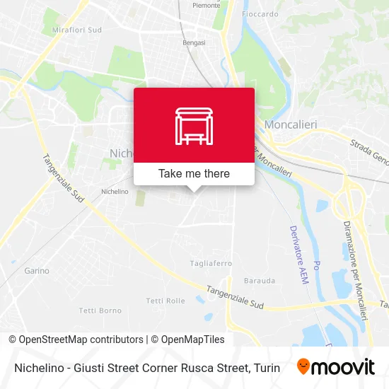 Nichelino - Giusti Street Corner Rusca Street map