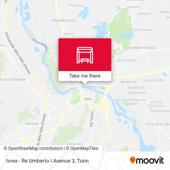 Ivrea - Re Umberto I Avenue 3 map