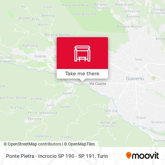 Ponte Pietra - Incrocio SP 190 - SP 191 map