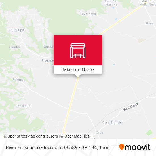 Bivio Frossasco - Incrocio SS 589 - SP 194 map
