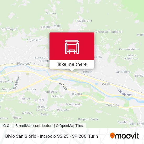 Bivio San Giorio - Incrocio SS 25 - SP 206 map