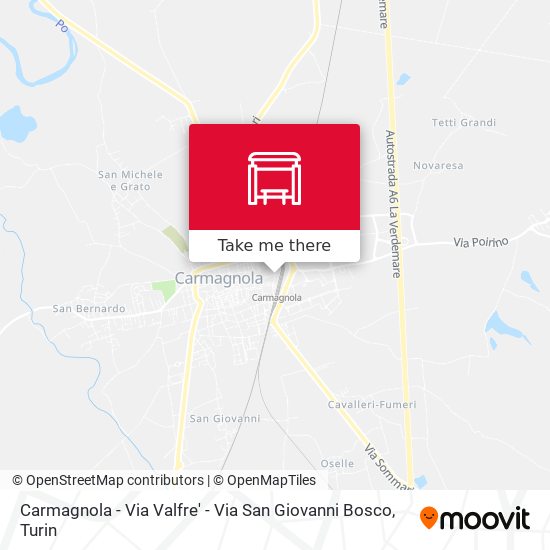 Carmagnola - Via Valfre' - Via San Giovanni Bosco map