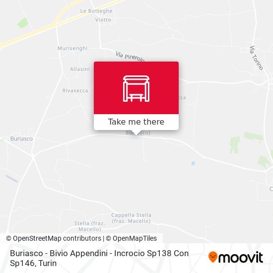 Buriasco - Bivio Appendini - Incrocio Sp138 Con Sp146 map