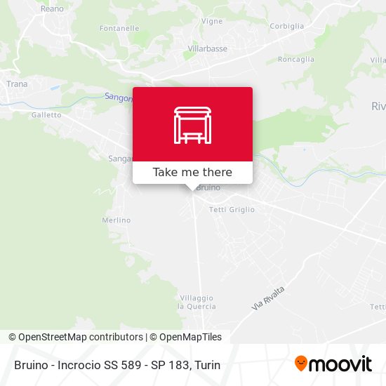Bruino - Incrocio SS 589 - SP 183 map