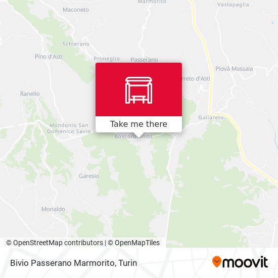 Bivio Passerano Marmorito map