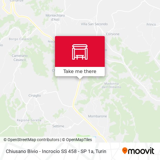 Chiusano Bivio - Incrocio SS 458 - SP 1a map