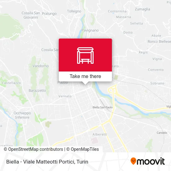 Biella - Viale Matteotti Portici map