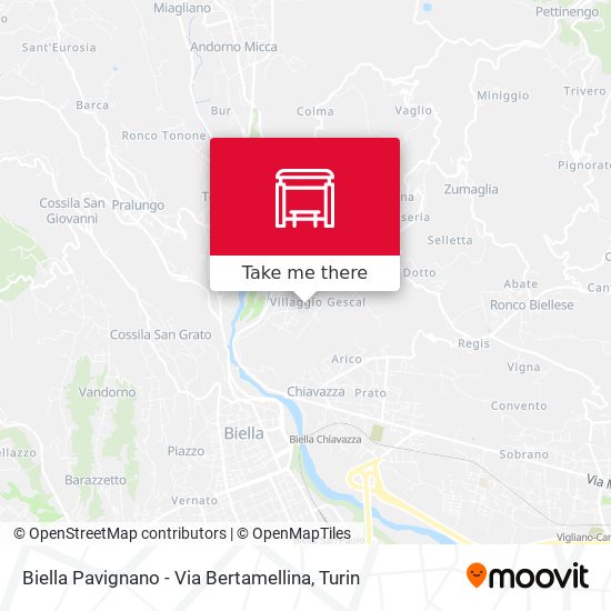 Biella Pavignano - Via Bertamellina map