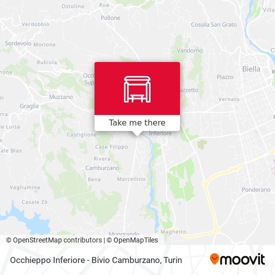 Occhieppo Inferiore - Bivio Camburzano map