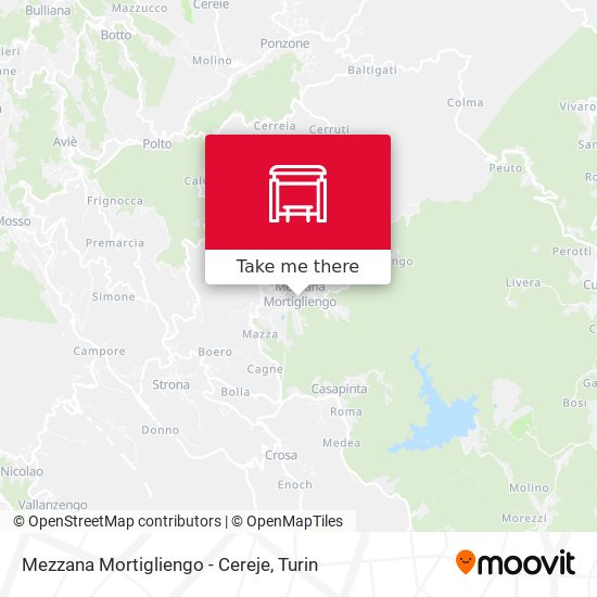 Mezzana Mortigliengo - Cereje map