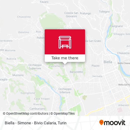 Biella - Simone - Bivio Calaria map