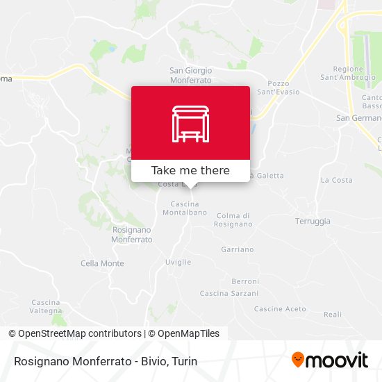 Rosignano Monferrato - Bivio map