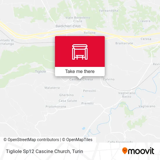 Tigliole Sp12 Cascine Church map