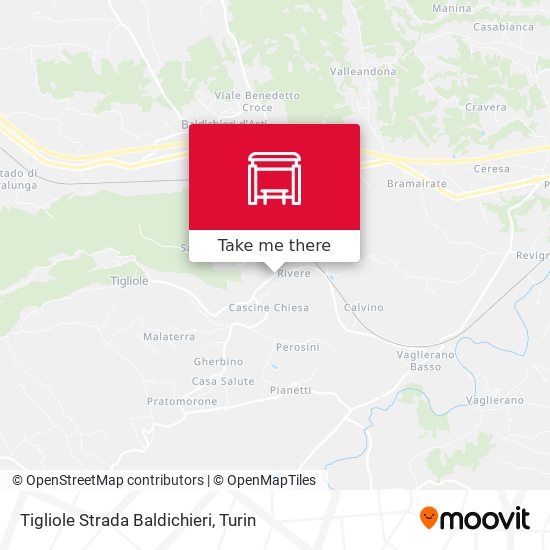 Tigliole Strada Baldichieri map