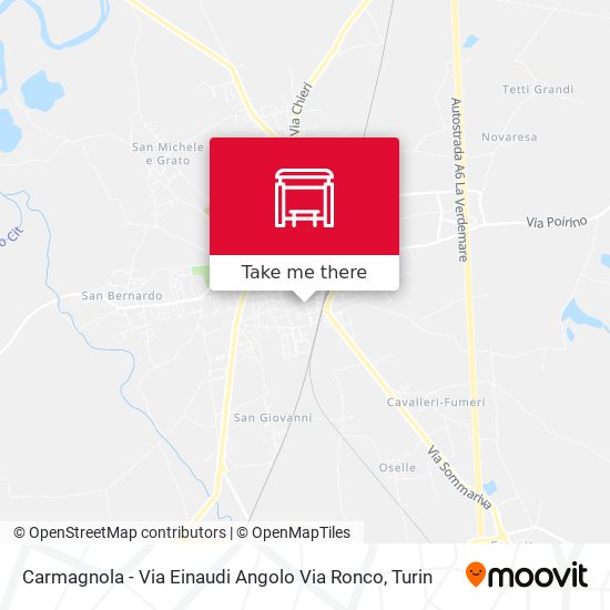 Carmagnola - Via Einaudi Angolo Via Ronco map