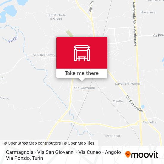 Carmagnola - Via San Giovanni - Via Cuneo - Angolo Via Ponzio map