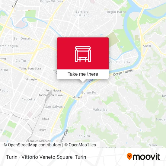 Turin - Vittorio Veneto Square map