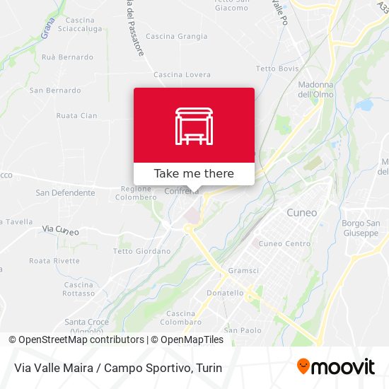 Via Valle Maira / Campo Sportivo map