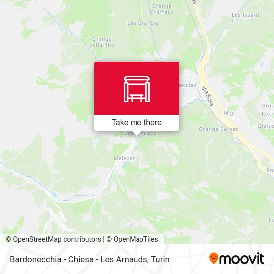 Bardonecchia - Church - Les Arnauds map