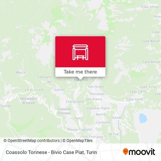 Coassolo Torinese - Bivio Case Piat map