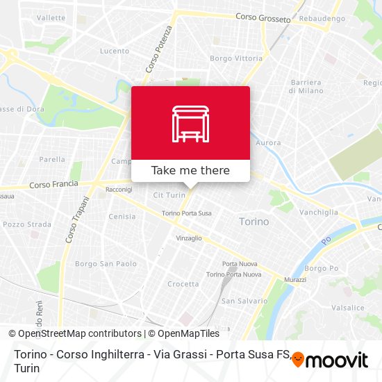 Torino - Corso Inghilterra - Via Grassi - Porta Susa FS map