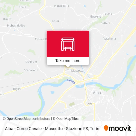 Alba - Corso Canale - Mussotto - Stazione FS map