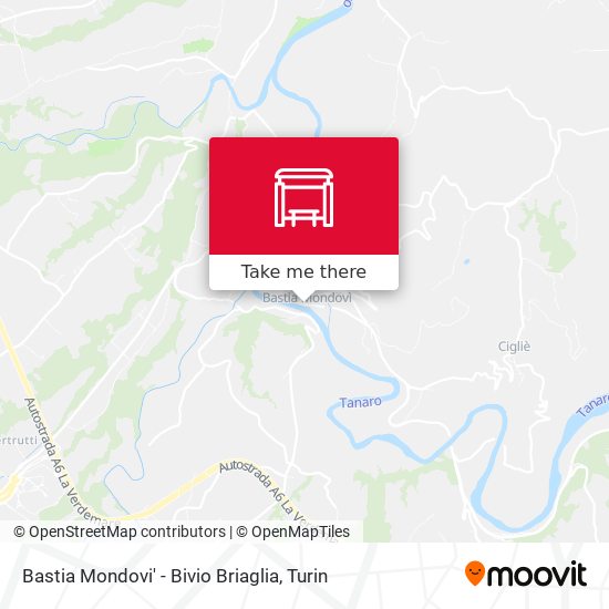 Bastia Mondovi' - Bivio Briaglia map